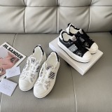 2025ss DIOR thick-soled embroidered canvas shoes