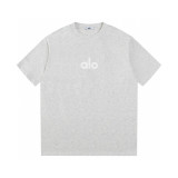 2025ss ALO Oversize Summer new high quality loose round neck short sleeve T-shirt for men and women couples Size:S-2XL