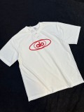 2025ss ALO Oversize lazy style American retro basic letter small label printing high quality loose round neck short sleeve T-shirt for men and women couples Size:S-XXL