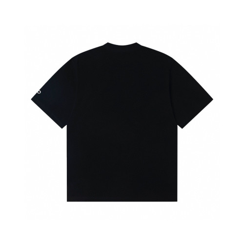 2025ss ALO Oversize cuffs bright silver 3D three-dimensional glued letter small label high quality loose round neck short sleeve T-shirt for men and women couples Size:S-2XL