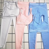 ALO sleeveless sports vest high waist hip lift abdomen fitness yoga clothing suit fitness running yoga bra set