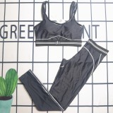 ALO sleeveless sports vest high waist hip lift abdomen fitness yoga clothing suit fitness running yoga bra set