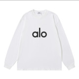2025ss Alo yoga simple classic large letter logo print couple round neck long sleeve T-shirt