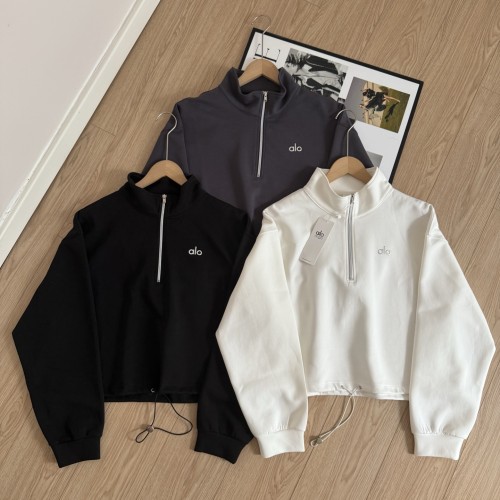 2025ss ALO women tricolor half-zip jacket
