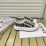 CHRISTIAN DIOR PARIS presbyopic embroidery thick-soled WOMEN canvas shoes casual sneakers