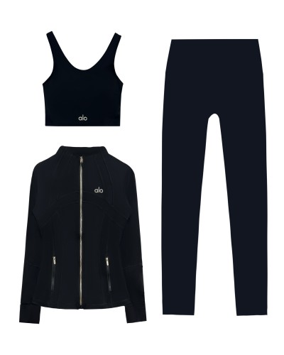 ALO YOGA three-piece slim-fit workout set Size:S-3XL