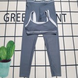 ALO sleeveless sports vest high waist hip lift abdomen fitness yoga clothing suit fitness running yoga bra set Size:S-XL