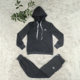 ALO YOGA Embroidered Letter Sweatshirt Hoodie Multi-Pocket Jogger Pants Casual Sportswear Set Q6293 Size:S-XXL