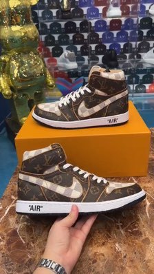 Men Women L*ouis V*uitton x NIKE Air Jordan 1 Sneakers ( Arrenfashion)