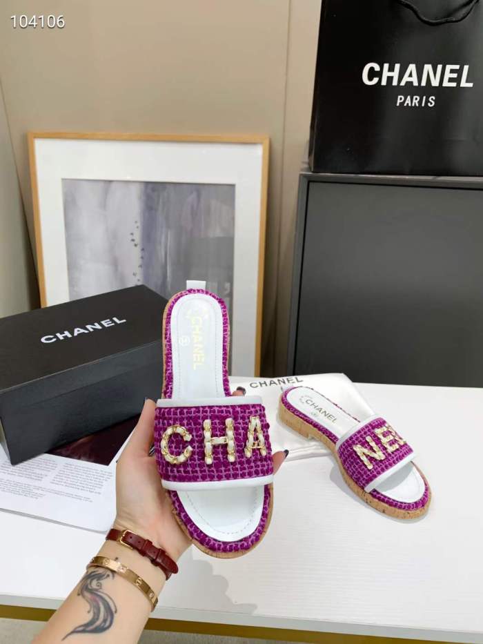  Arrenfashion Women C*hanel Top Slippers