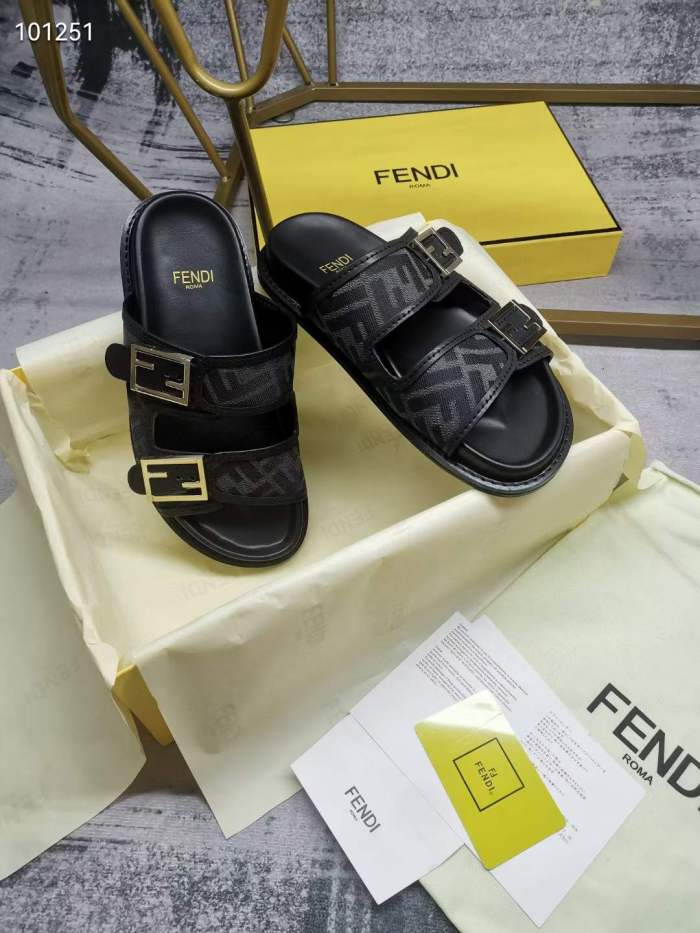 Women Men F*endi Top Sandals （ Arrenfashion）