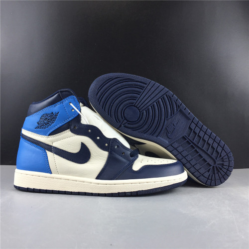  Arrenfashion Air Jordan 1 Retro High Obsidian UNC 555088-140