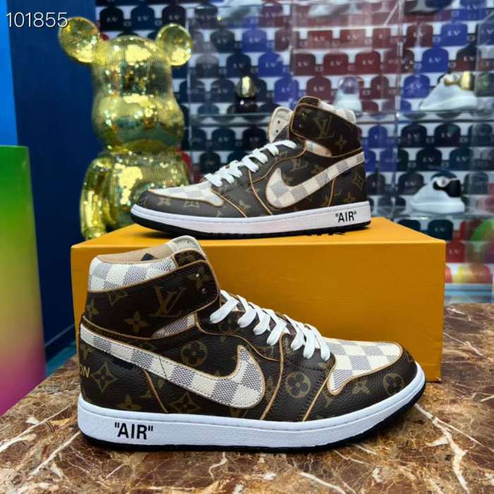 Men Women L*ouis V*uitton x NIKE Air Jordan 1 Sneakers ( Arrenfashion)