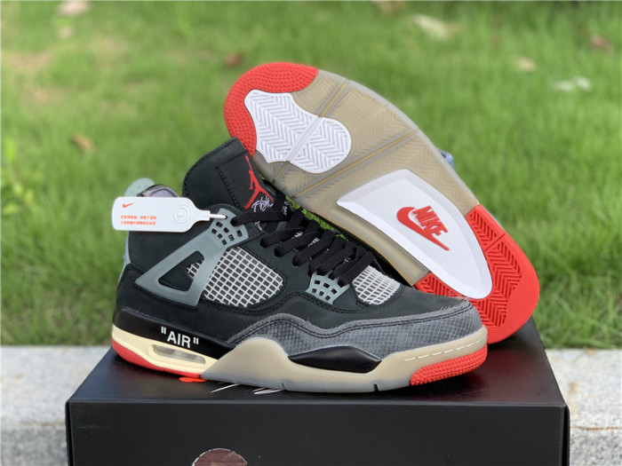  Arrenfashion OFF-WHITE x Air Jordan 4 “Bred” CV9388-001