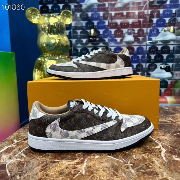 Men Women L*ouis V*uitton x NIKE Air Jordan 1 Sneakers ( Arrenfashion)