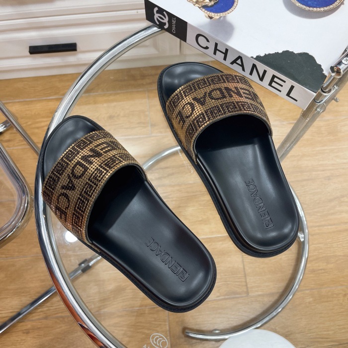  Arrenfashion Men Women V*ersace Top slippers
