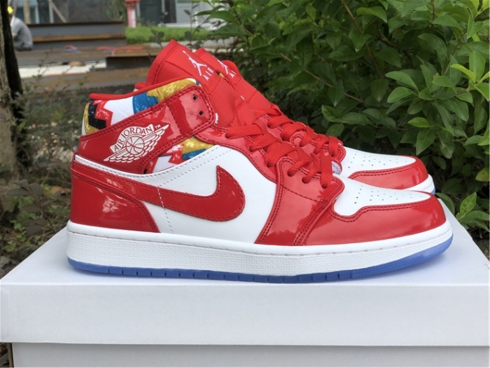  Arrenfashion Air Jordan 1 Mid Red Patent 2021 DC7294-600