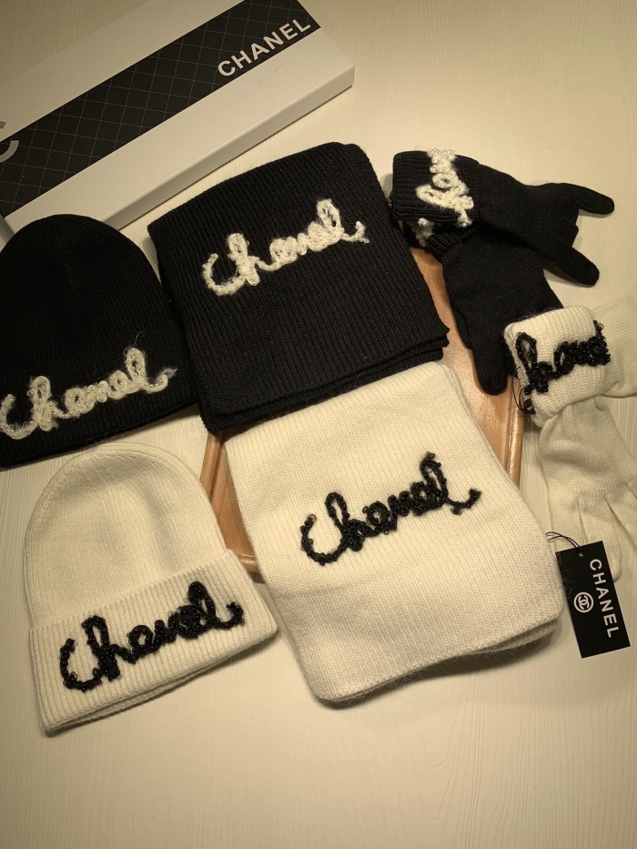  arrenfashion Women Men Hat+Gloves+The scarf C*hanel