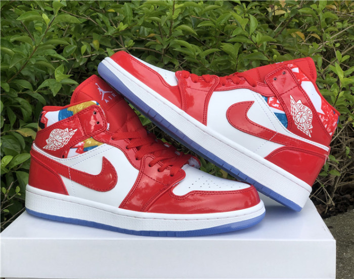  Arrenfashion Air Jordan 1 Mid Red Patent 2021 DC7294-600