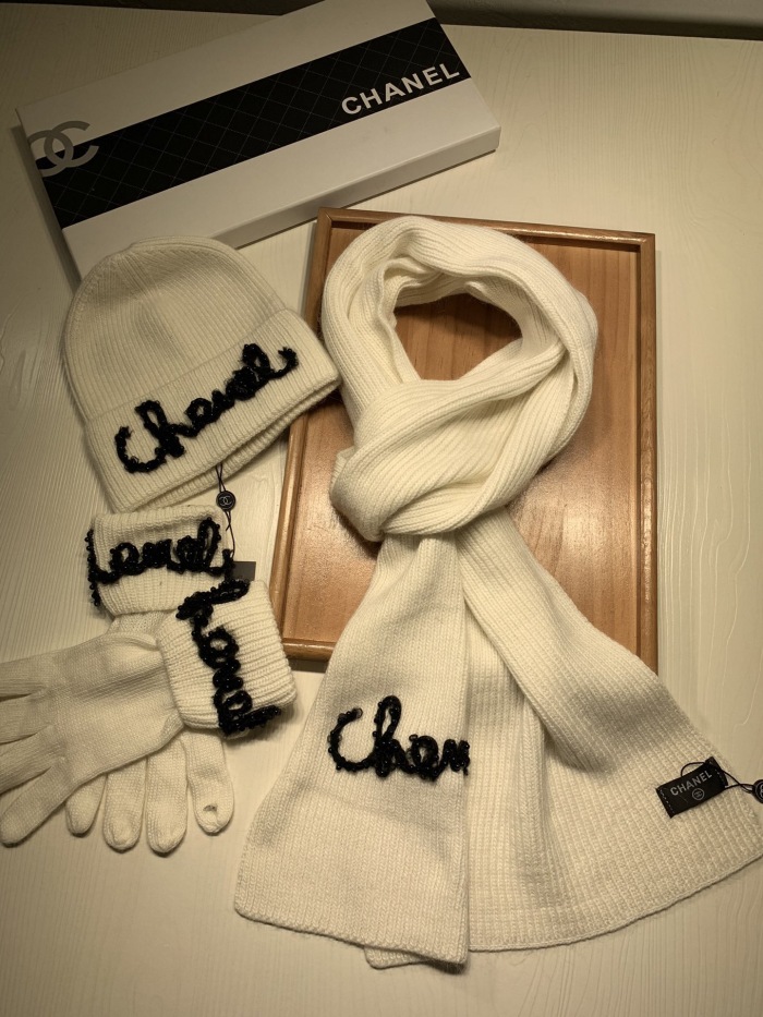  arrenfashion Women Men Hat+Gloves+The scarf C*hanel