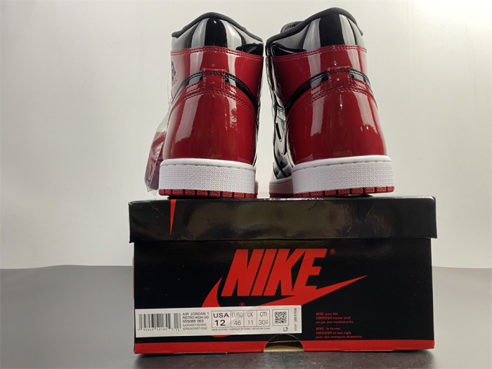  Arrenfashion Air Jordan 1 High OG “Bred Patent” 555088-063