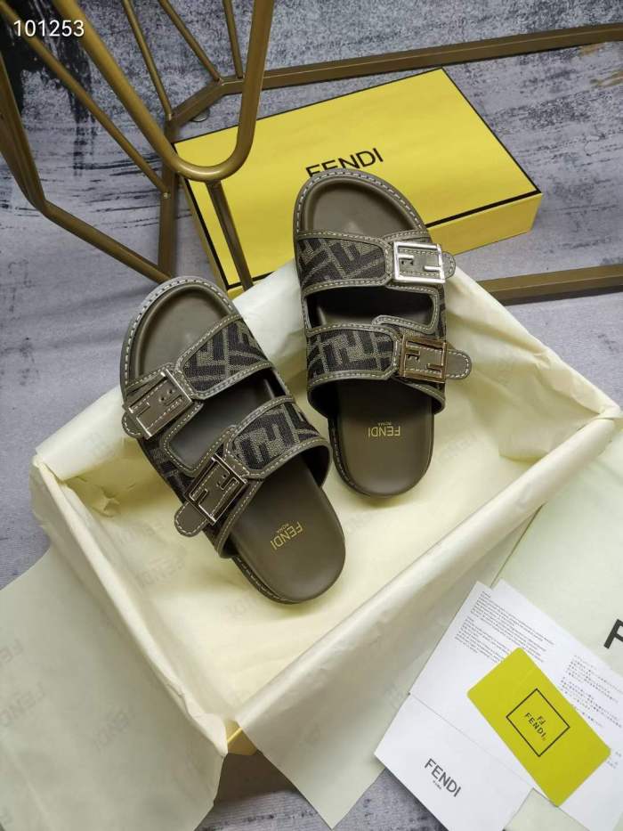 Women Men F*endi Top Sandals （ Arrenfashion）