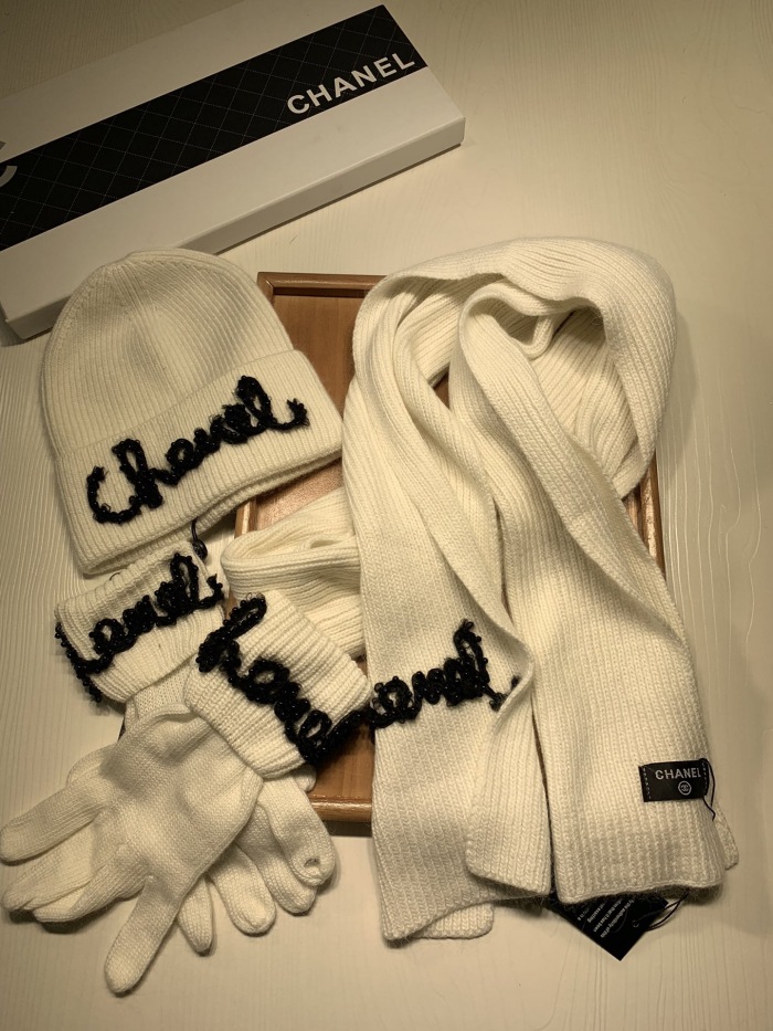  arrenfashion Women Men Hat+Gloves+The scarf C*hanel