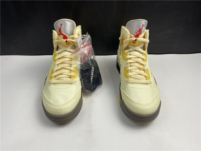  Arrenfashion OFF-WHITE x Air Jordan 5 “Sail” DH8565-100