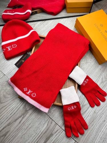 Free shipping Trusted seller Women Men Hat+Gloves+The scarf L*V