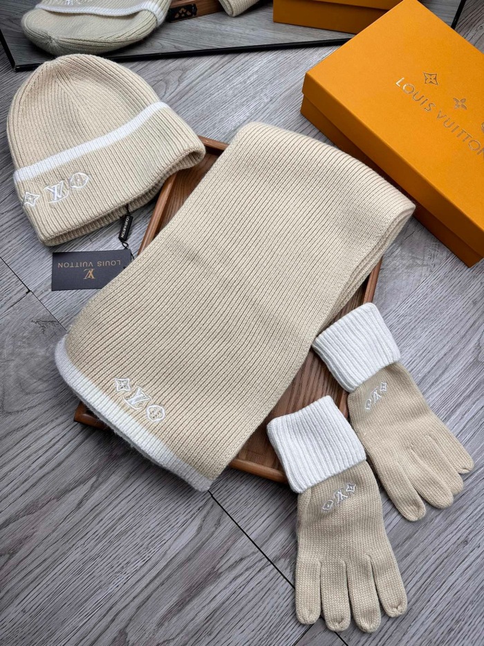 Free shipping Trusted seller Women Men Hat+Gloves+The scarf L*V