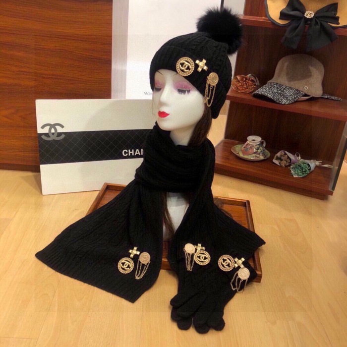 Free shipping Trusted seller Women Hat+Gloves+The scarf