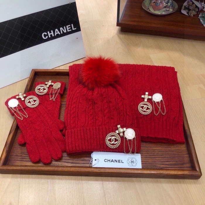 Free shipping Trusted seller Women Hat+Gloves+The scarf
