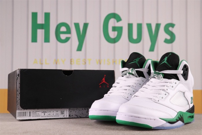 Men women Nike Air Jordan Air Jordan 5 WMNS “Lucky Green” aj (Trusted seller)