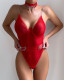 See Through Mesh with Chains Bodysuit Teddy Lingerie