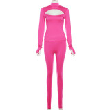 Solid Color Sexy Slim Basics Shirt + Pants