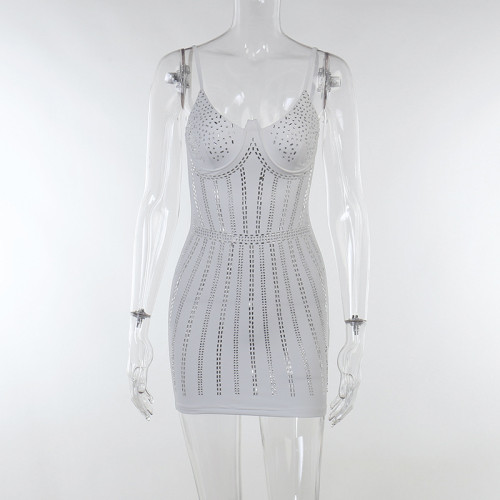 Party Crystal Stral Slim Mini Dress