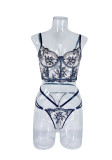 Embroidery Flower Romantic Lingerie Set