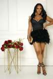Party Feather Mini Skirt