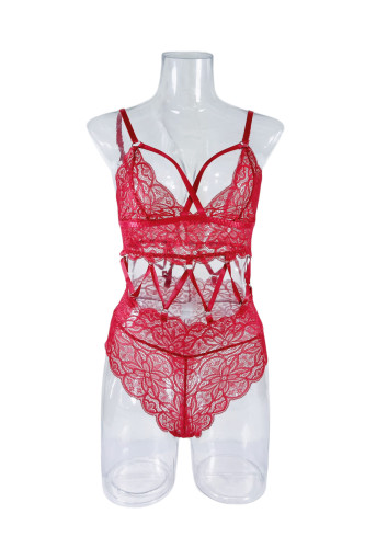 Floral Lace Bodysuit Lingerie
