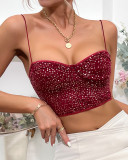 Sequined Strap Short Party Vest