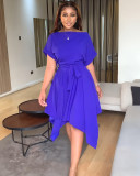 Casual Solid Color Irregular Dress