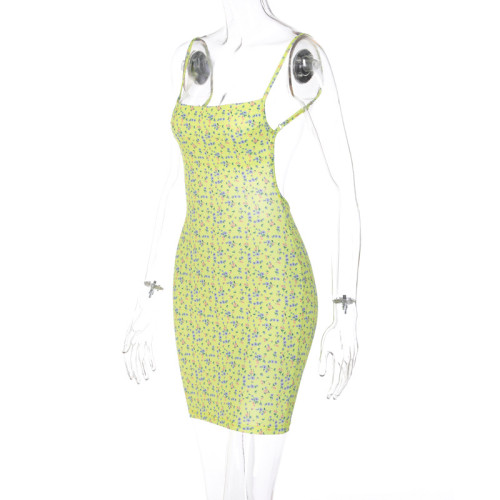 Print Sexy Backless Little Floral Mini Dress