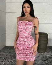 Print Sexy Backless Little Floral Mini Dress