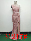Formal Slash Shoulder Prom Dress Feather Party Dress Sequin Evening Dress