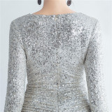 Formal Sequined Cocktail Dress Feather Short Evening Dress