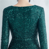 Formal Sequined Cocktail Dress Feather Short Evening Dress