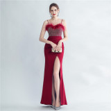 Formal Beaded Party Dress Feather Evening Dress
