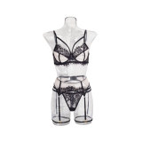 Sexy Underwear Lace See Through Garter Lingerie Set