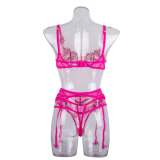 Sexy Pearl Embroidery Floral Bra Set Valentine's Lingerie