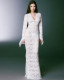 Autumn Sexy Deep-V Long Sleeved Lace Sheer Dress